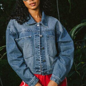 RSQ Distressed Denim Jacket xl